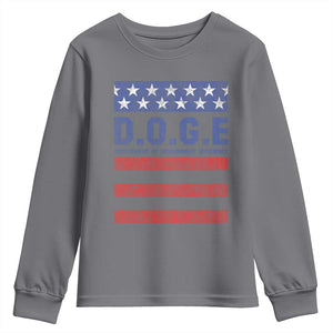 Trump Musk DOGE Youth Sweatshirt Department Of Government Efficiency Vintage American Flag Stripes TS11 Charcoal Print Your Wear
