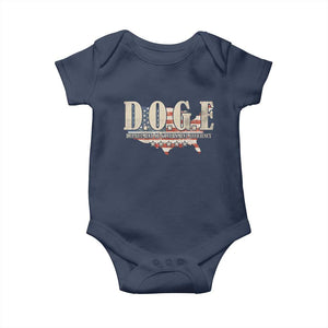 Trump Musk DOGE Baby Onesie Department Of Government Efficiency Vintage American USA Flag TS11 Navy Print Your Wear