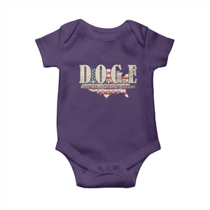 Trump Musk DOGE Baby Onesie Department Of Government Efficiency Vintage American USA Flag TS11 Purple Print Your Wear