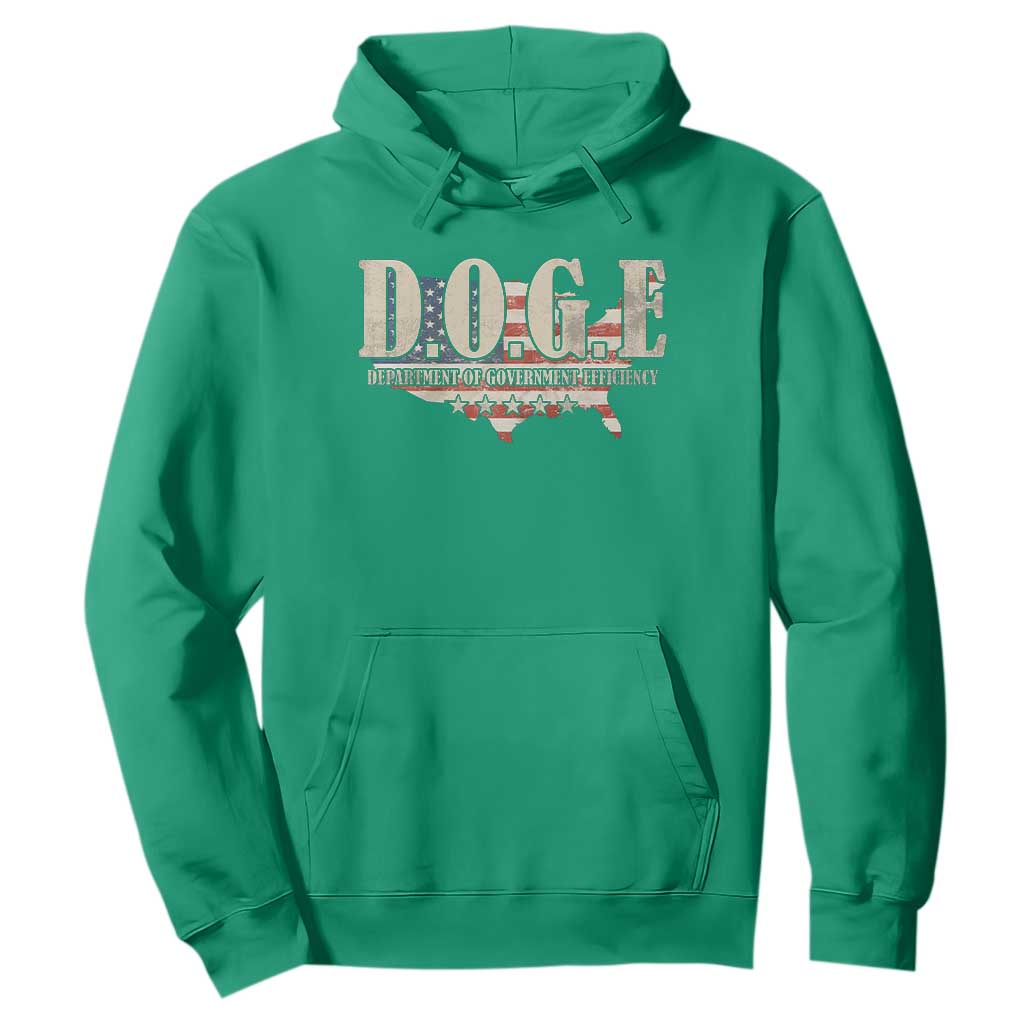 Trump Musk DOGE Hoodie Department Of Government Efficiency Vintage American USA Flag TS11 Irish Green Print Your Wear