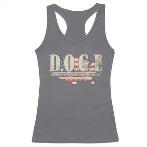 Trump Musk DOGE Racerback Tank Top Department Of Government Efficiency Vintage American USA Flag TS11 Charcoal Print Your Wear