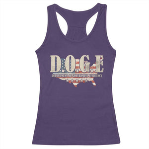Trump Musk DOGE Racerback Tank Top Department Of Government Efficiency Vintage American USA Flag TS11 Purple Print Your Wear
