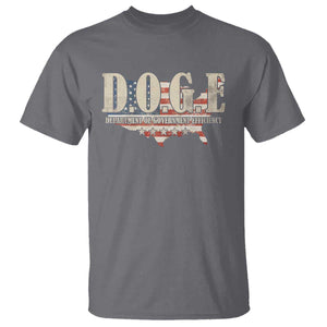 Trump Musk DOGE T Shirt Department Of Government Efficiency Vintage American USA Flag TS11 Charcoal Print Your Wear