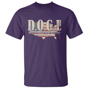 Trump Musk DOGE T Shirt Department Of Government Efficiency Vintage American USA Flag TS11 Purple Print Your Wear