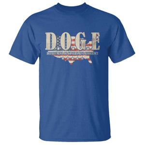 Trump Musk DOGE T Shirt Department Of Government Efficiency Vintage American USA Flag TS11 Royal Blue Print Your Wear