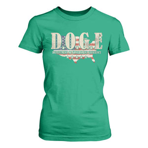 Trump Musk DOGE T Shirt For Women Department Of Government Efficiency Vintage American USA Flag TS11 Irish Green Print Your Wear