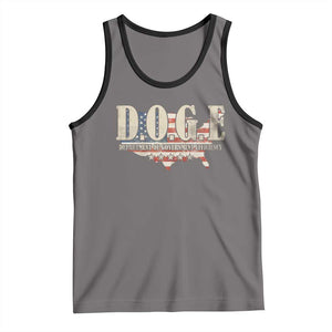 Trump Musk DOGE Tank Top Department Of Government Efficiency Vintage American USA Flag TS11 Deep Heather Black Print Your Wear