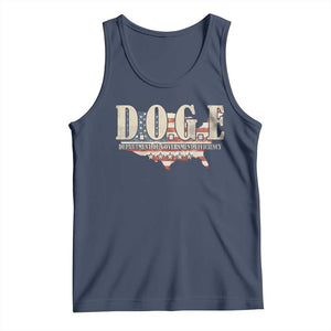 Trump Musk DOGE Tank Top Department Of Government Efficiency Vintage American USA Flag TS11 Navy Print Your Wear