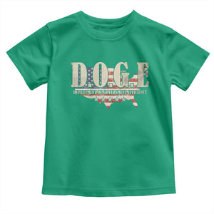 Trump Musk DOGE Toddler T Shirt Department Of Government Efficiency Vintage American USA Flag TS11 Irish Green Print Your Wear