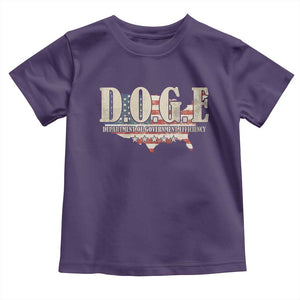 Trump Musk DOGE Toddler T Shirt Department Of Government Efficiency Vintage American USA Flag TS11 Purple Print Your Wear