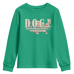 Trump Musk DOGE Youth Sweatshirt Department Of Government Efficiency Vintage American USA Flag TS11 Irish Green Print Your Wear
