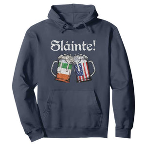 Funny St Patrick's Day Beer Drinking Slainte Hoodie Irish American Beer TS11 Navy Print Your Wear