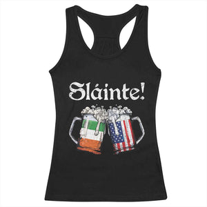 Funny St Patrick's Day Beer Drinking Slainte Racerback Tank Top Irish American Beer TS11 Black Print Your Wear