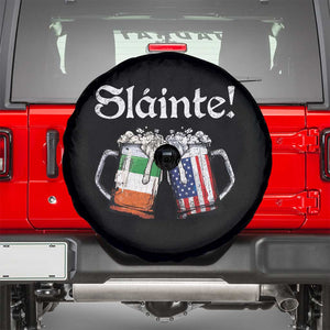 Funny St Patrick's Day Beer Drinking Slainte Spare Tire Cover Irish American Beer TS11 Black Print Your Wear
