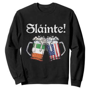 Funny St Patrick's Day Beer Drinking Slainte Sweatshirt Irish American Beer TS11 Black Print Your Wear