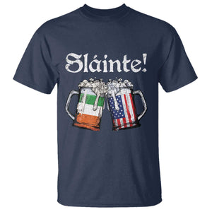 Funny St Patrick's Day Beer Drinking Slainte T Shirt Irish American Beer TS11 Navy Print Your Wear