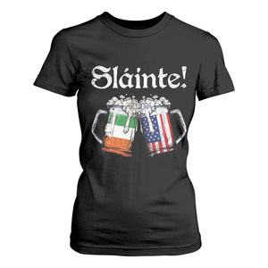 Funny St Patrick's Day Beer Drinking Slainte T Shirt For Women Irish American Beer TS11 Black Print Your Wear