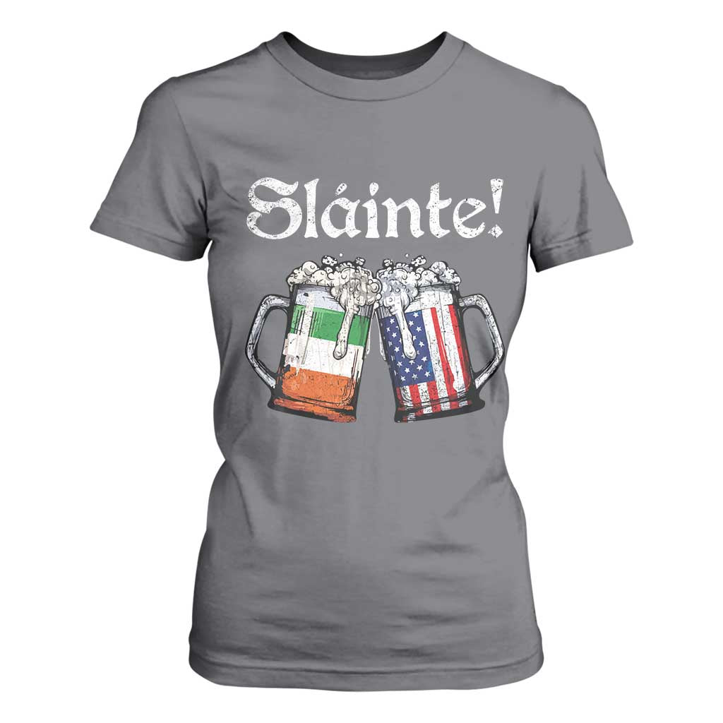 Funny St Patrick's Day Beer Drinking Slainte T Shirt For Women Irish American Beer TS11 Charcoal Print Your Wear