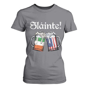 Funny St Patrick's Day Beer Drinking Slainte T Shirt For Women Irish American Beer TS11 Charcoal Print Your Wear