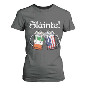 Funny St Patrick's Day Beer Drinking Slainte T Shirt For Women Irish American Beer TS11 Dark Heather Print Your Wear