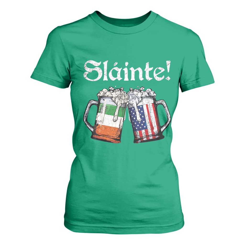 Funny St Patrick's Day Beer Drinking Slainte T Shirt For Women Irish American Beer TS11 Irish Green Print Your Wear