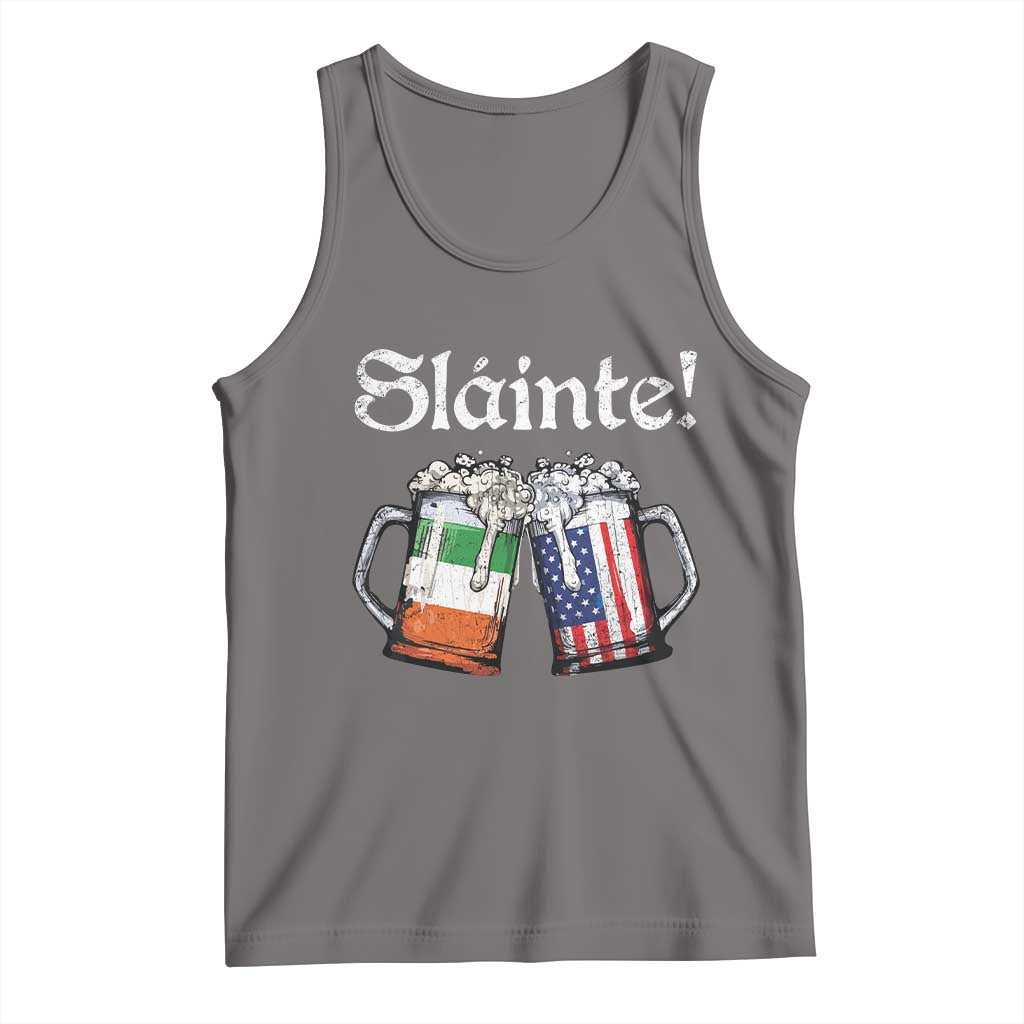 Funny St Patrick's Day Beer Drinking Slainte Tank Top Irish American Beer TS11 Deep Heather Print Your Wear