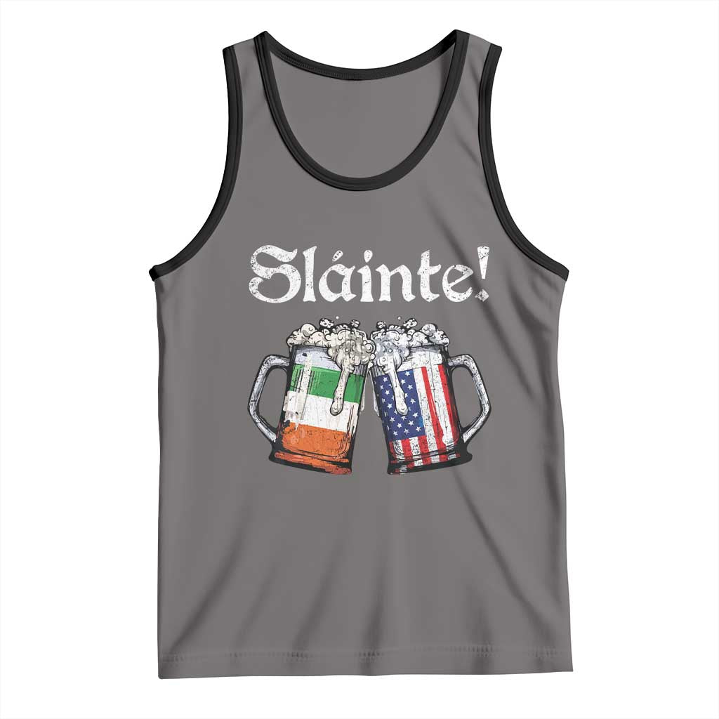 Funny St Patrick's Day Beer Drinking Slainte Tank Top Irish American Beer TS11 Deep Heather Black Print Your Wear