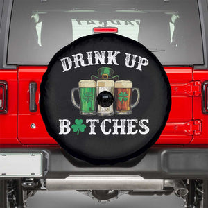 Funny St Patrick's Day Irish Beer Drinking Spare Tire Cover Drink Up Bitches Ireland Flag TS11 Black Print Your Wear