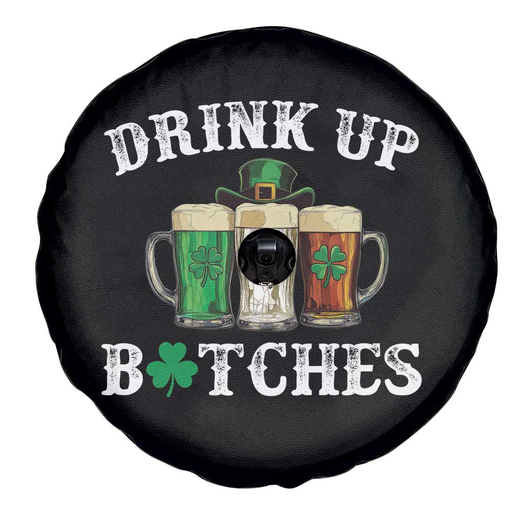 Funny St Patrick's Day Irish Beer Drinking Spare Tire Cover Drink Up Bitches Ireland Flag TS11 Print Your Wear