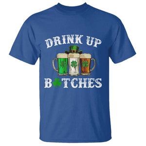 Funny St Patrick's Day Irish Beer Drinking T Shirt Drink Up Bitches Ireland Flag TS11 Royal Blue Print Your Wear