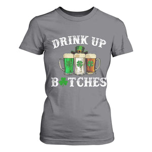 Funny St Patrick's Day Irish Beer Drinking T Shirt For Women Drink Up Bitches Ireland Flag TS11 Charcoal Print Your Wear