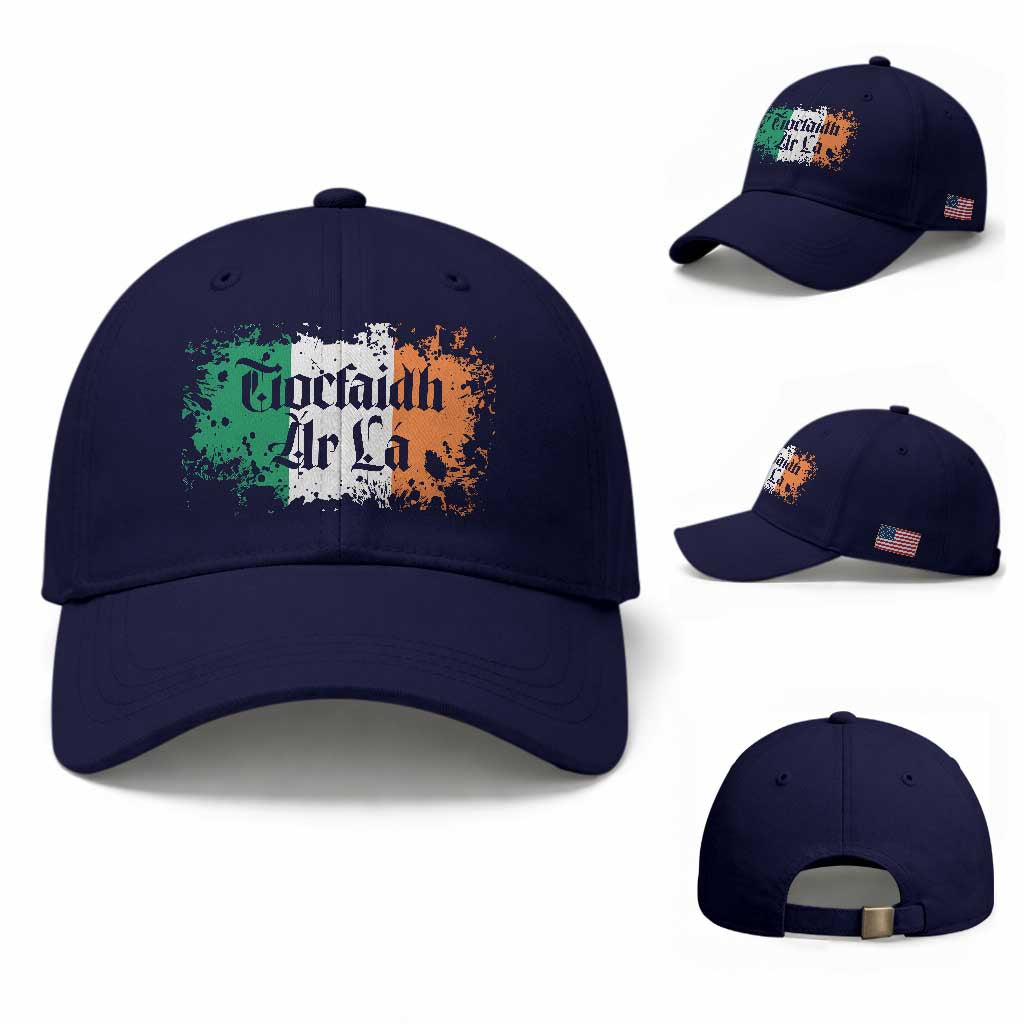 Tiocfaidh Ar La Baseball Cap Vintage Irish Ireland Flag TS11 Baseball Cap Universal Fit Dark Blue Print Your Wear