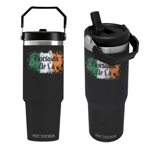 Tiocfaidh Ar La Flip Straw Tumbler Vintage Irish Ireland Flag TS11 One Size: 30 oz Black Print Your Wear