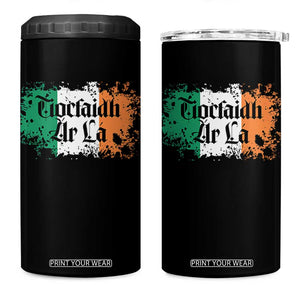 Tiocfaidh Ar La 4 in 1 Can Cooler Tumbler Vintage Irish Ireland Flag TS11 One Size: 16 oz Black Print Your Wear