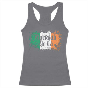 Tiocfaidh Ar La Racerback Tank Top Vintage Irish Ireland Flag TS11 Charcoal Print Your Wear