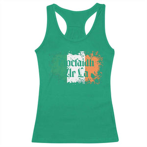 Tiocfaidh Ar La Racerback Tank Top Vintage Irish Ireland Flag TS11 Irish Green Print Your Wear
