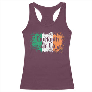 Tiocfaidh Ar La Racerback Tank Top Vintage Irish Ireland Flag TS11 Maroon Print Your Wear