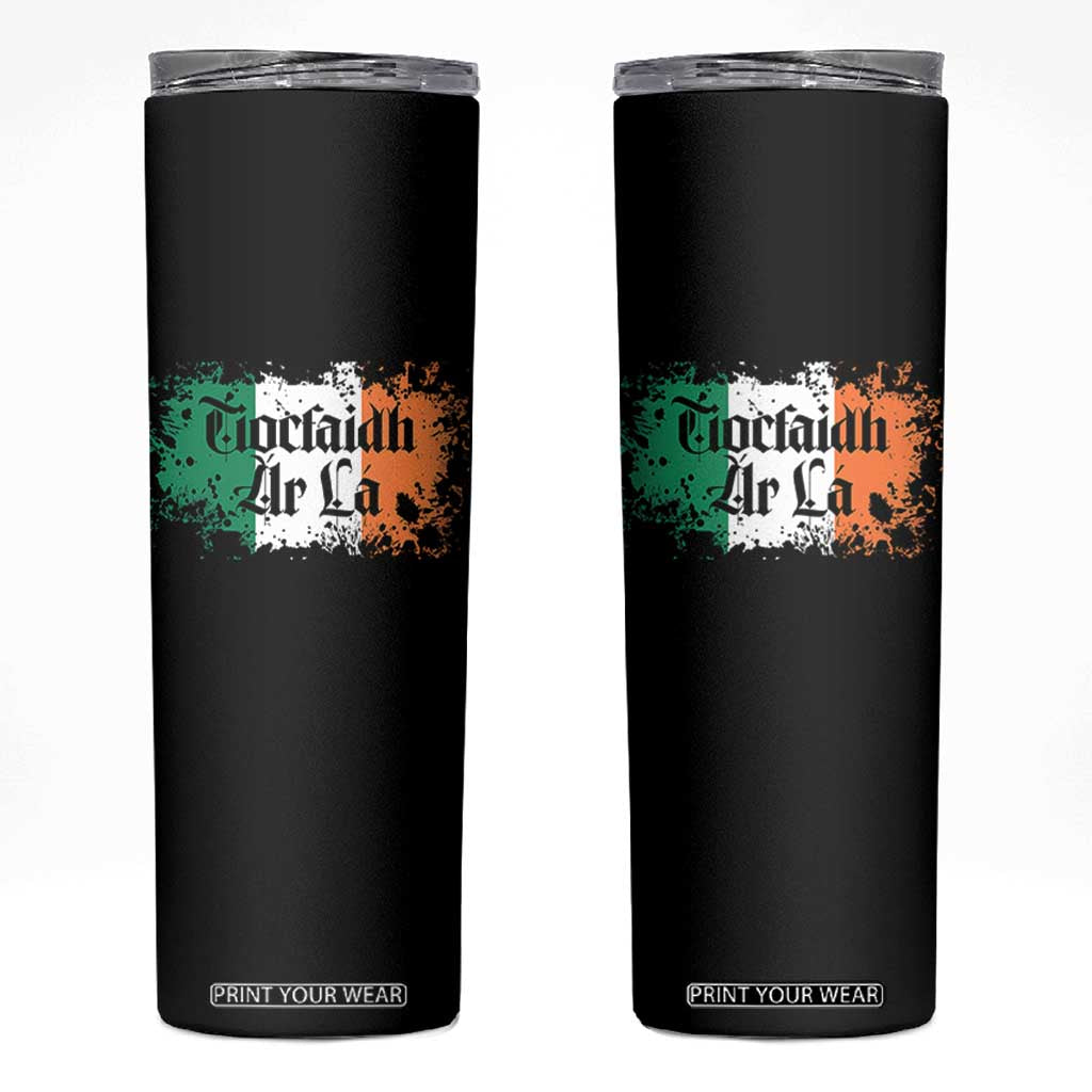 Tiocfaidh Ar La Skinny Tumbler Vintage Irish Ireland Flag TS11 Black Print Your Wear