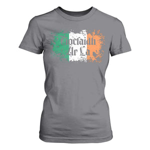 Tiocfaidh Ar La T Shirt For Women Vintage Irish Ireland Flag TS11 Charcoal Print Your Wear