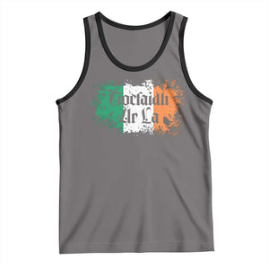 Tiocfaidh Ar La Tank Top Vintage Irish Ireland Flag TS11 Deep Heather Black Print Your Wear