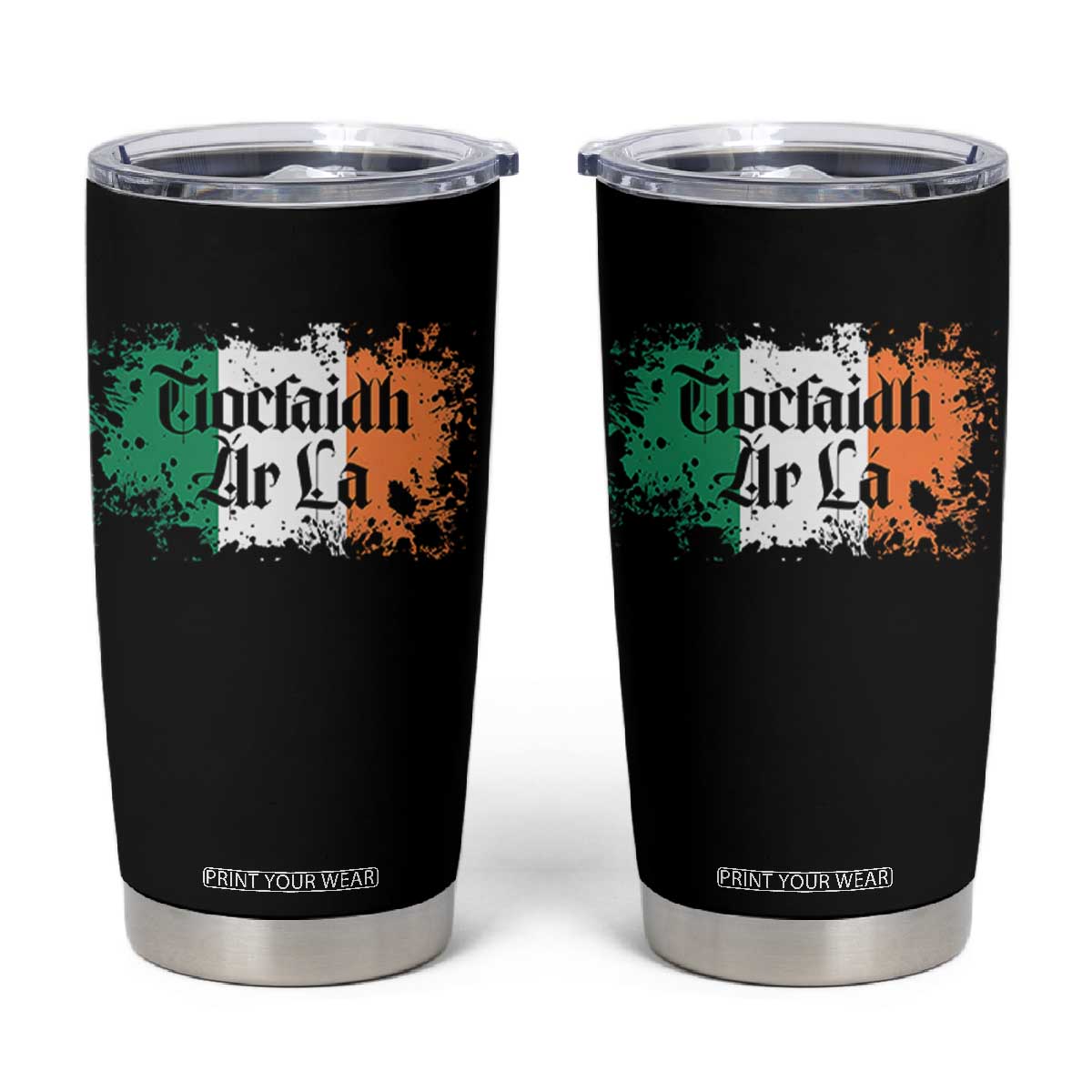 Tiocfaidh Ar La Tumbler Cup Vintage Irish Ireland Flag TS11 Black Print Your Wear