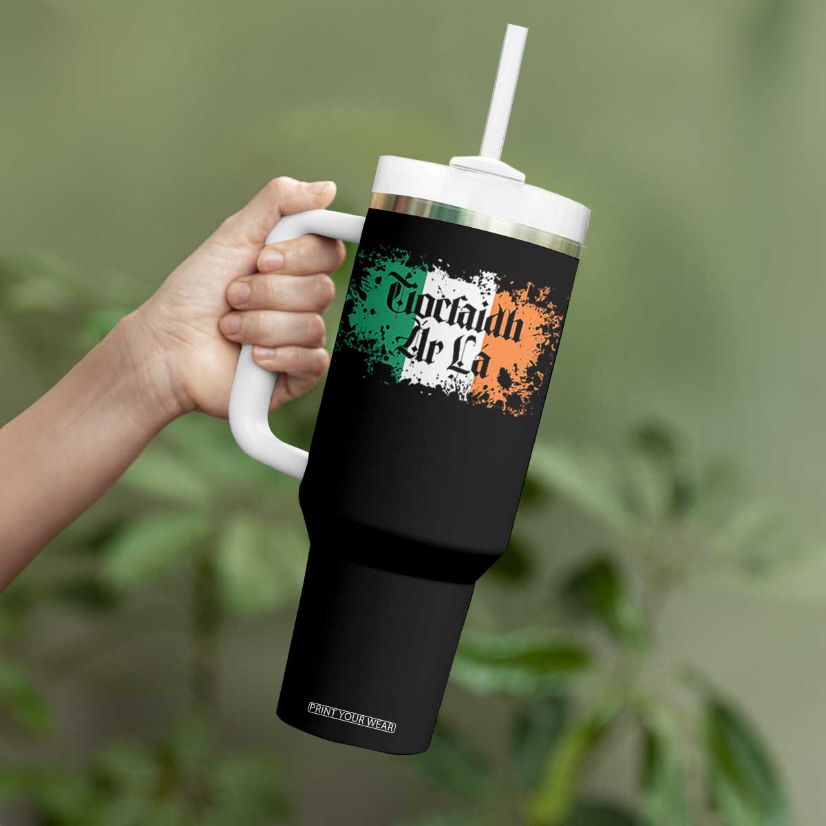 Tiocfaidh Ar La Tumbler With Handle Vintage Irish Ireland Flag TS11 Print Your Wear