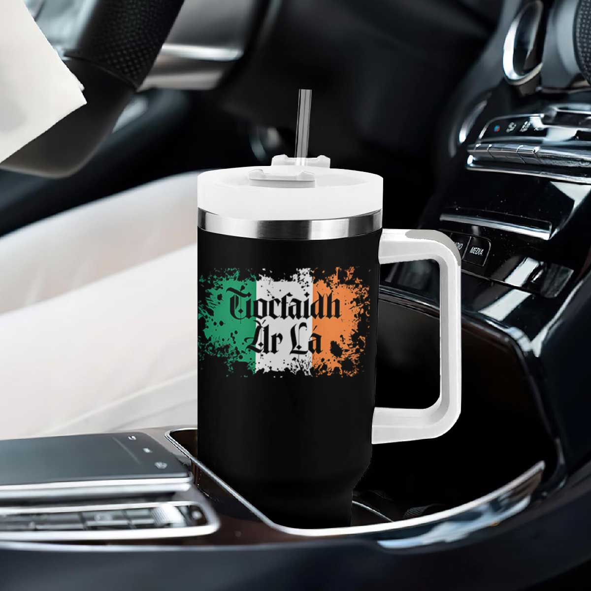 Tiocfaidh Ar La Tumbler With Handle Vintage Irish Ireland Flag TS11 Print Your Wear