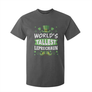 Funny World's Tallest Leprechaun St Patrick's Day T Shirt For Kid Shamrock TS11 Dark Heather Print Your Wear