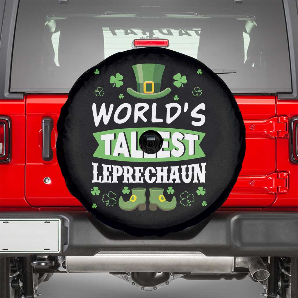 Funny World's Tallest Leprechaun St Patrick's Day Spare Tire Cover Shamrock TS11 Black Print Your Wear