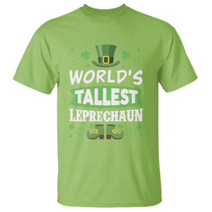 Funny World's Tallest Leprechaun St Patrick's Day T Shirt Shamrock TS11 Lime Print Your Wear