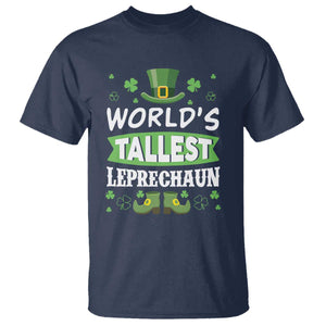 Funny World's Tallest Leprechaun St Patrick's Day T Shirt Shamrock TS11 Navy Print Your Wear