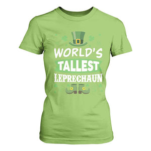 Funny World's Tallest Leprechaun St Patrick's Day T Shirt For Women Shamrock TS11 Lime Print Your Wear
