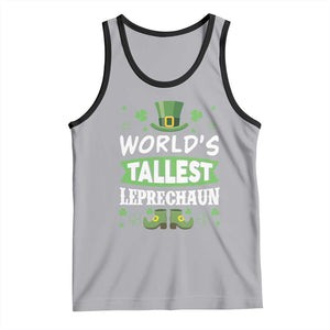 Funny World's Tallest Leprechaun St Patrick's Day Tank Top Shamrock TS11 Athletic Heather Black Print Your Wear