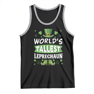 Funny World's Tallest Leprechaun St Patrick's Day Tank Top Shamrock TS11 Black Athletic Heather Print Your Wear